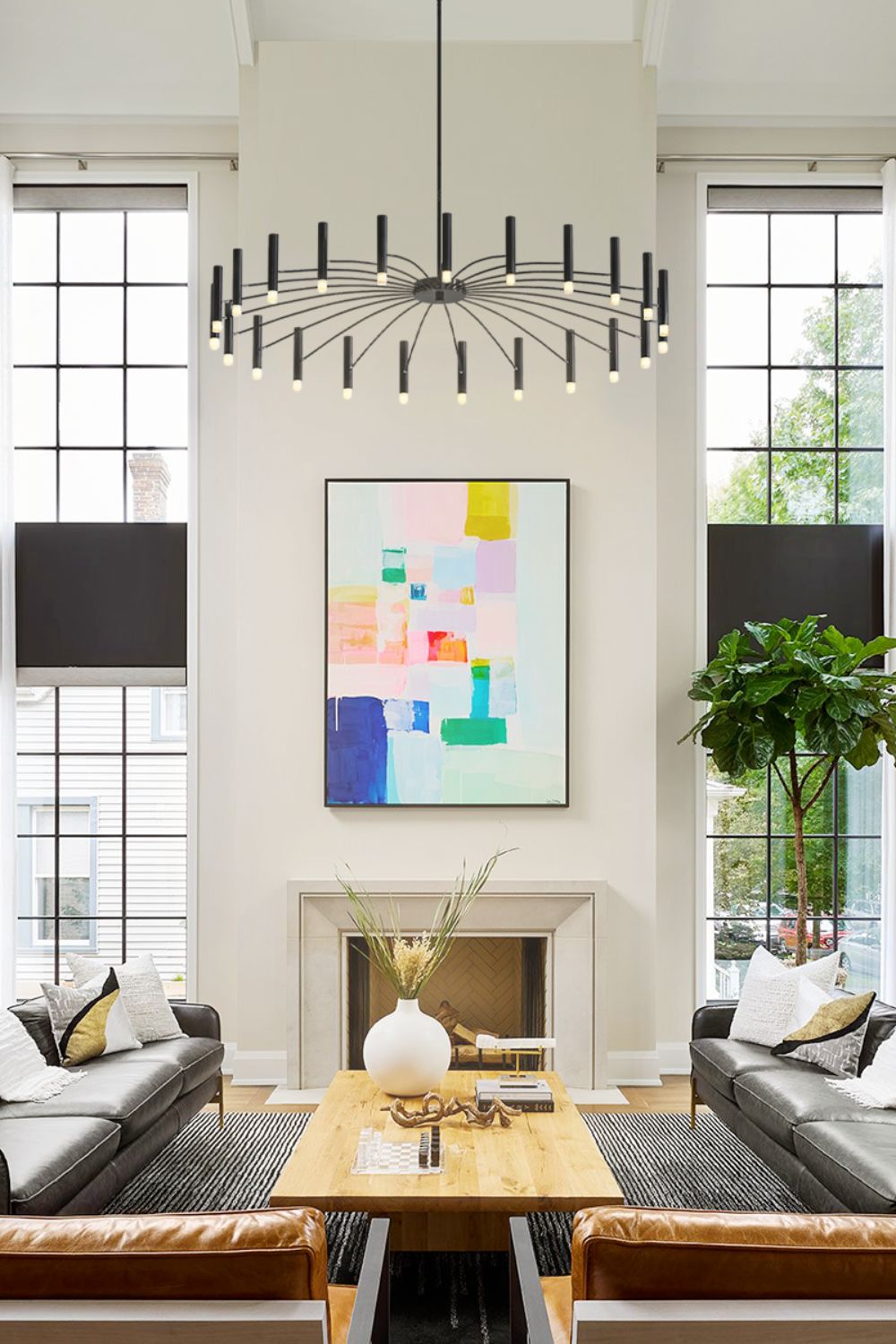 Radial Modern Chandelier - view 3 | vexalamps