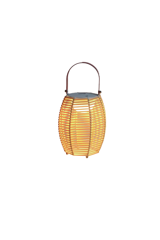 Rattan Lantern Rechargeable Solar Outdoor Table Lamp | vexalamps
