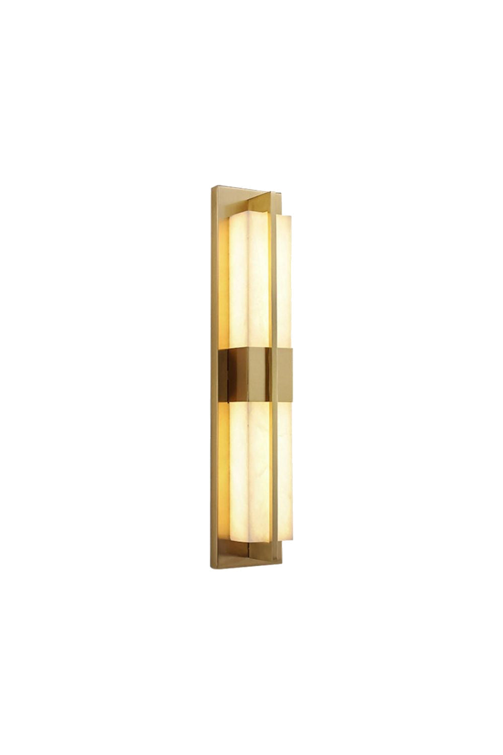 Rectangular Alabaster Brass Wall Lamp | vexalamps