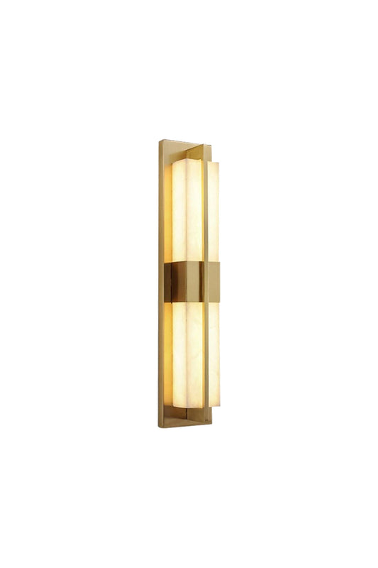 Rectangular Alabaster Brass Wall Lamp | vexalamps