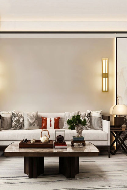 Rectangular Alabaster Brass Wall Lamp - view 21 | vexalamps
