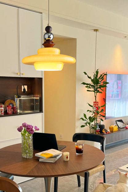 Retro UFO Glass Pendant Lamp - view 7 | vexalamps