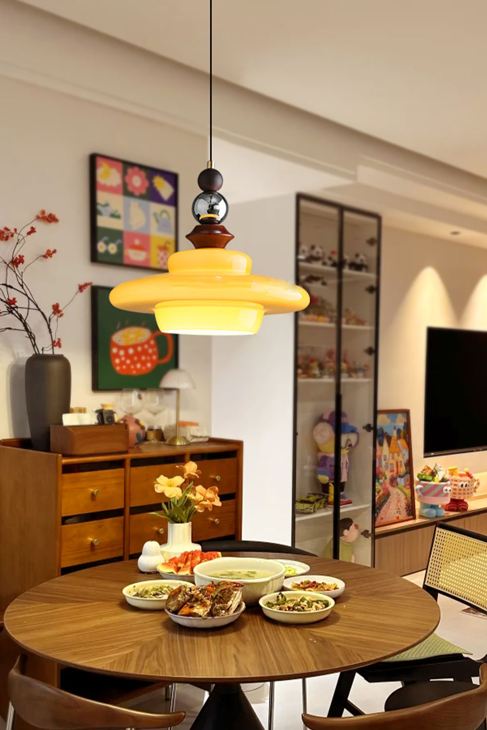 Retro UFO Glass Pendant Lamp - view 2 | vexalamps