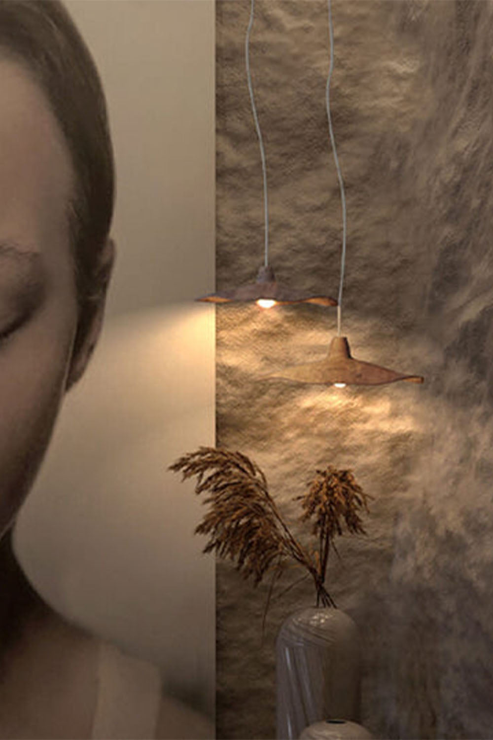 Retro Wabi-Sabi Lotus Leaf Pendant Light - view 11 | vexalamps