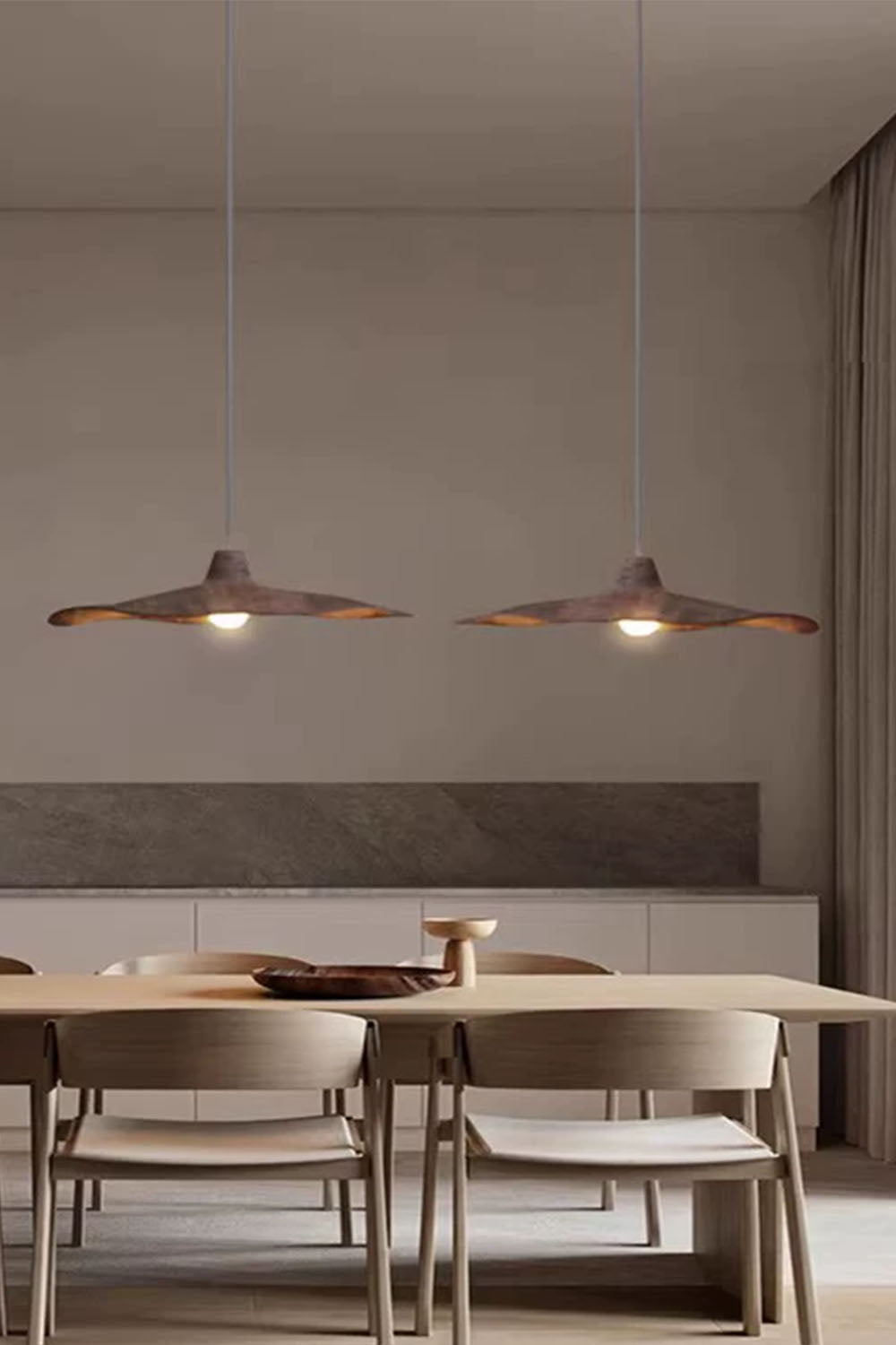 Retro Wabi-Sabi Lotus Leaf Pendant Light - view 4 | vexalamps