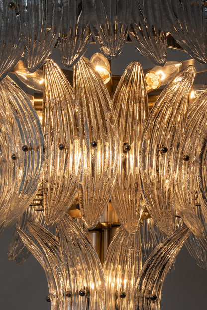 Ribbed Leaf Tier Chandelier |Glass detail | Samu  Lamp