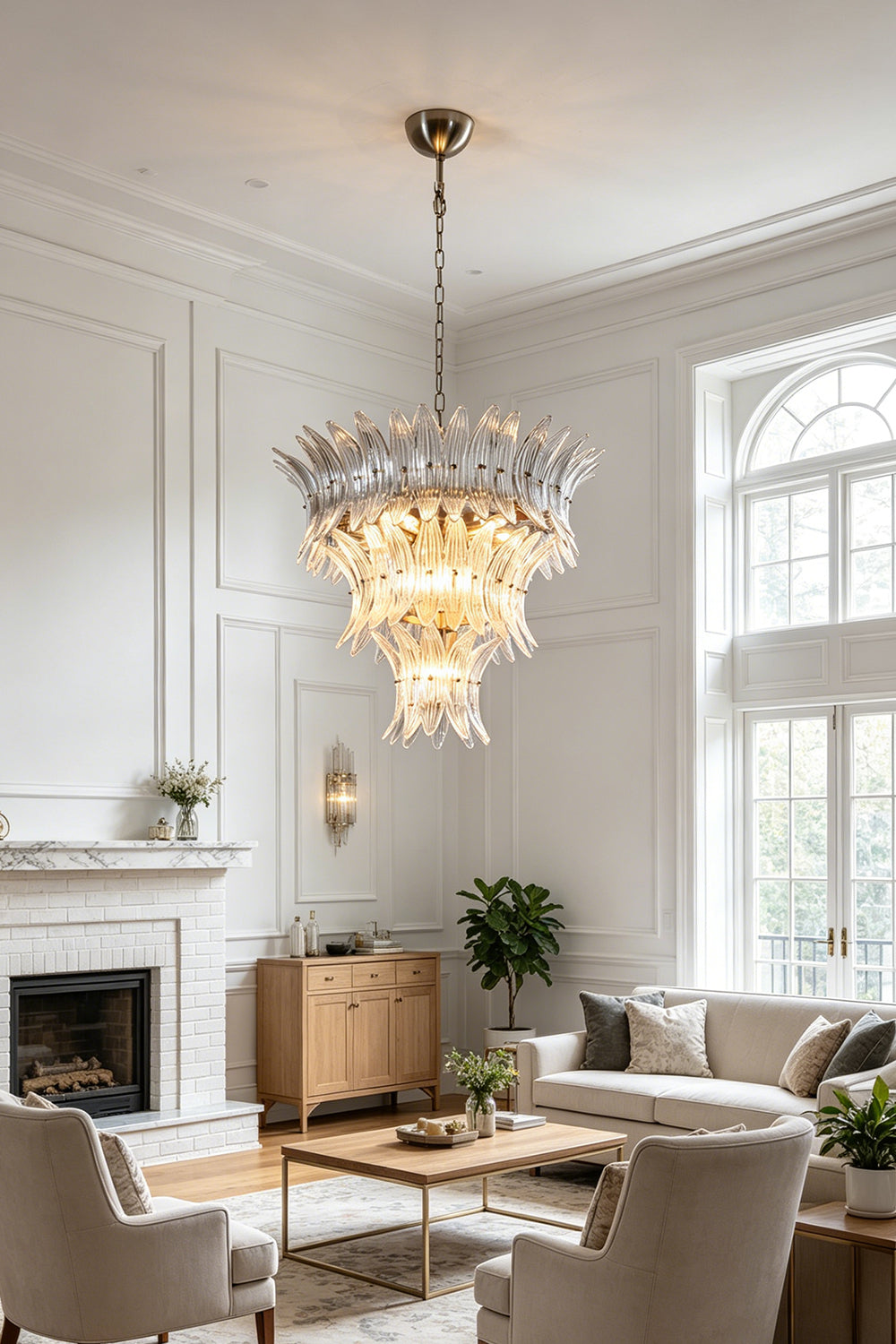 Ribbed Leaf Tier Chandelier for Living room | Samu  Lamp