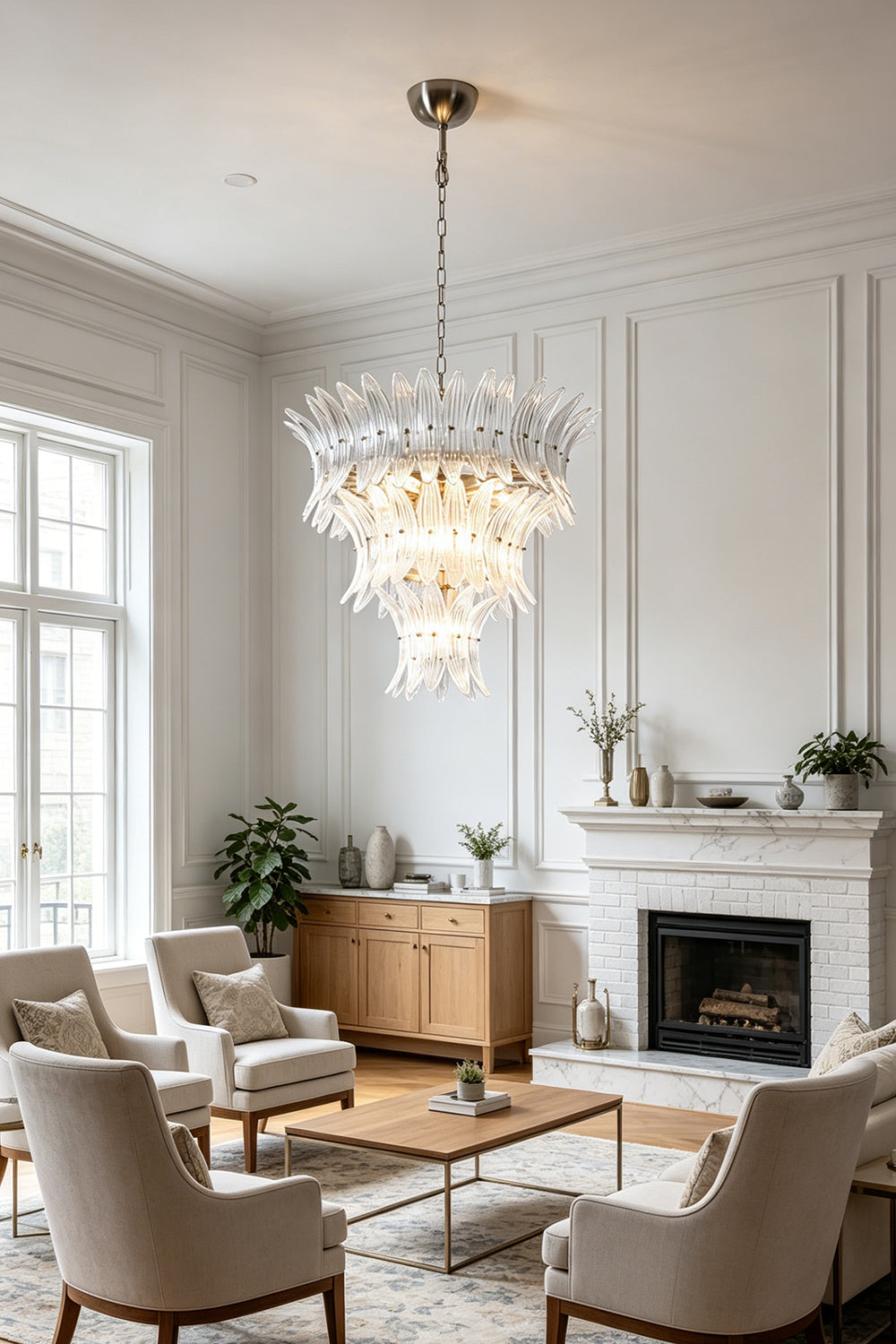 Ribbed Leaf Tier Chandelier for Living room | Samu  Lamp