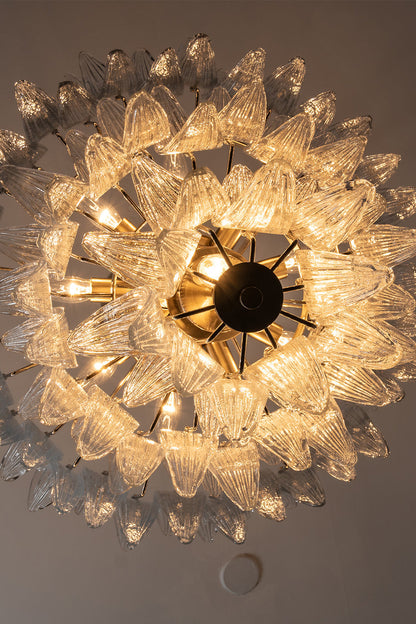 Ribbed Leaf Tier Chandelier |Glass detail | Samu  Lamp