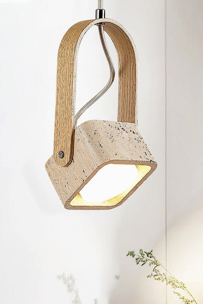 Rotating Travertine Lantern Pendant - view 7 | vexalamps