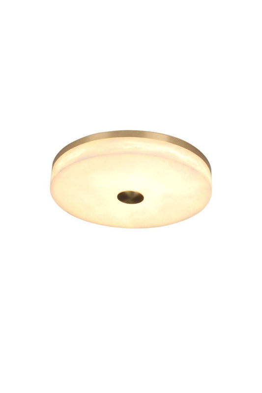 Round Alabaster Brass Ceiling Light | vexalamps