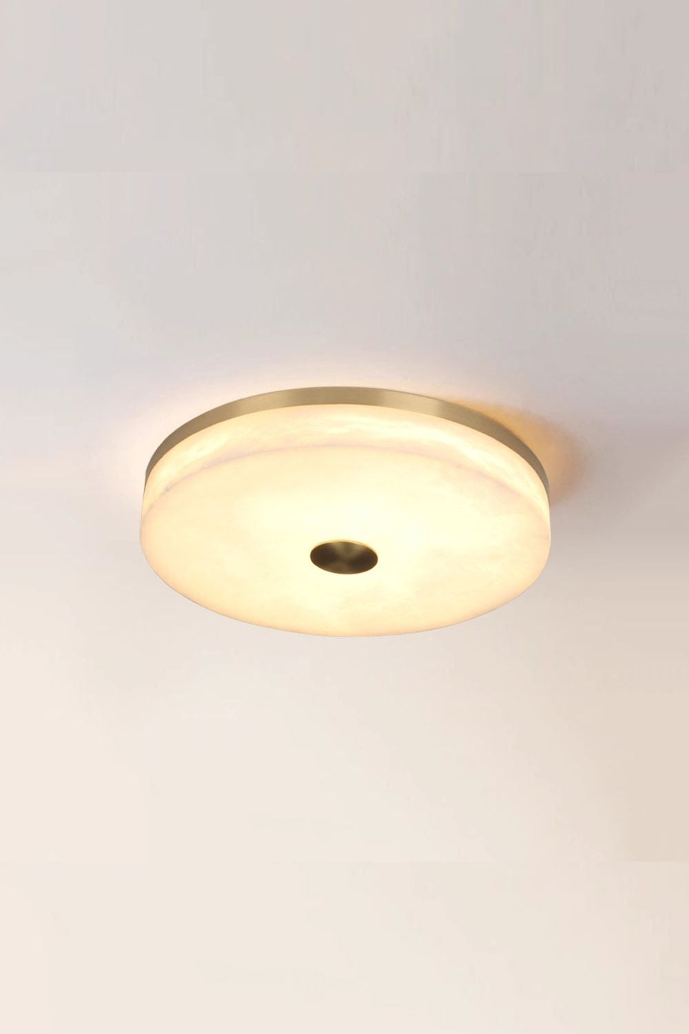Round Alabaster Brass Ceiling Light - view 11 | vexalamps