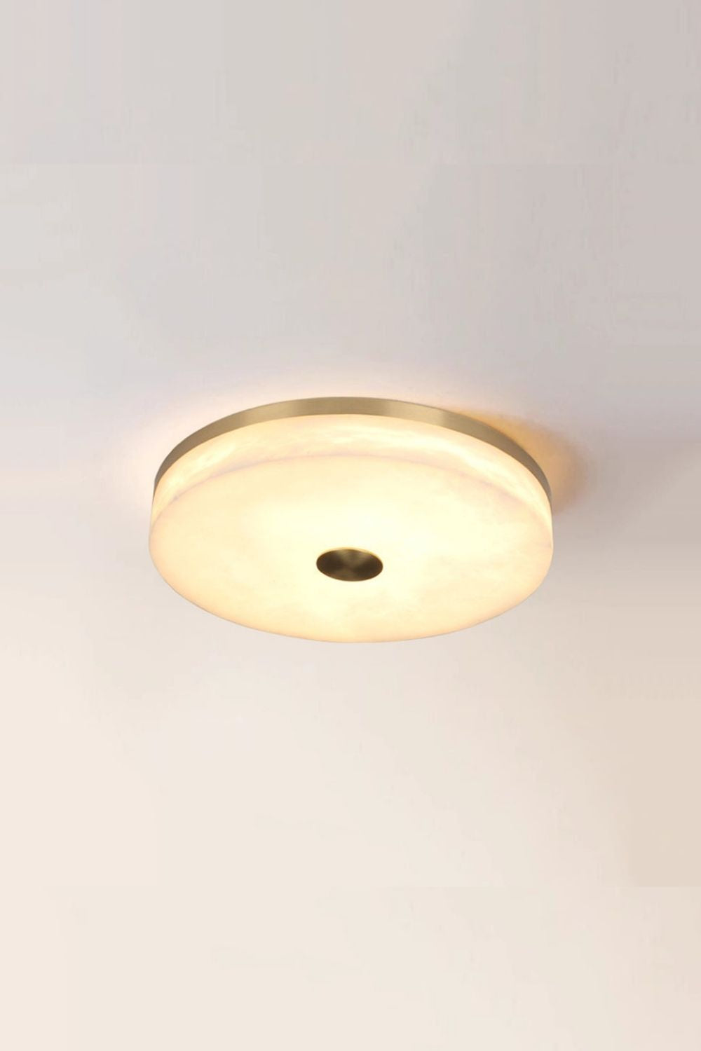 Round Alabaster Brass Ceiling Light - view 10 | vexalamps