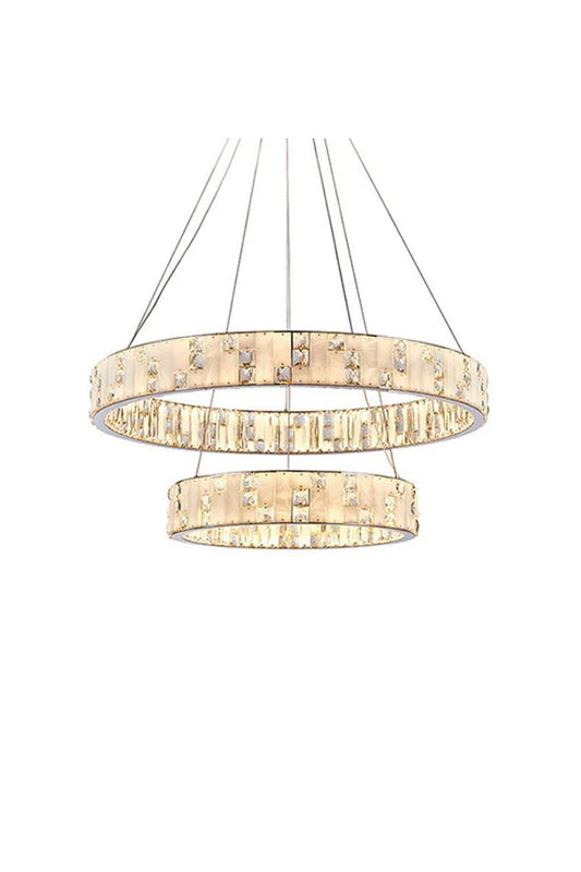 Round Alabaster Crystal Chandelier | vexalamps