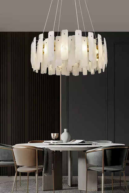 Round Noah Alabaster Chandelier - view 2 | vexalamps