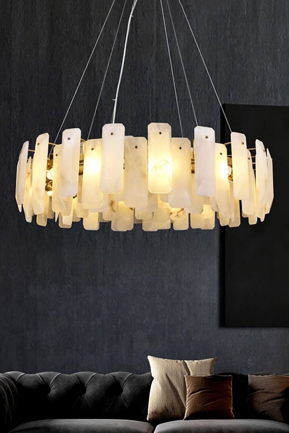 Round Noah Alabaster Chandelier - view 7 | vexalamps