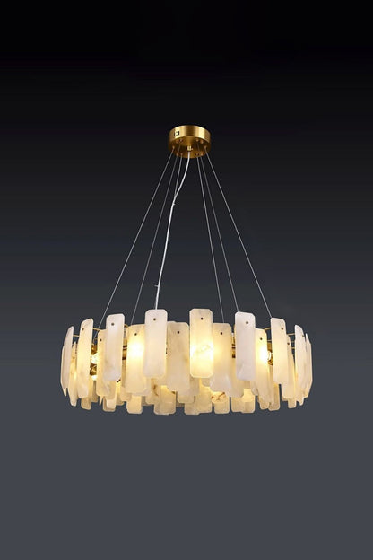 Round Noah Alabaster Chandelier - view 9 | vexalamps
