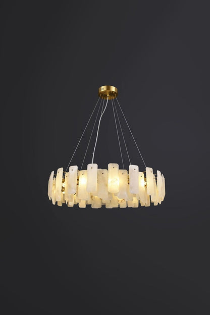 Round Noah Alabaster Chandelier - view 10 | vexalamps