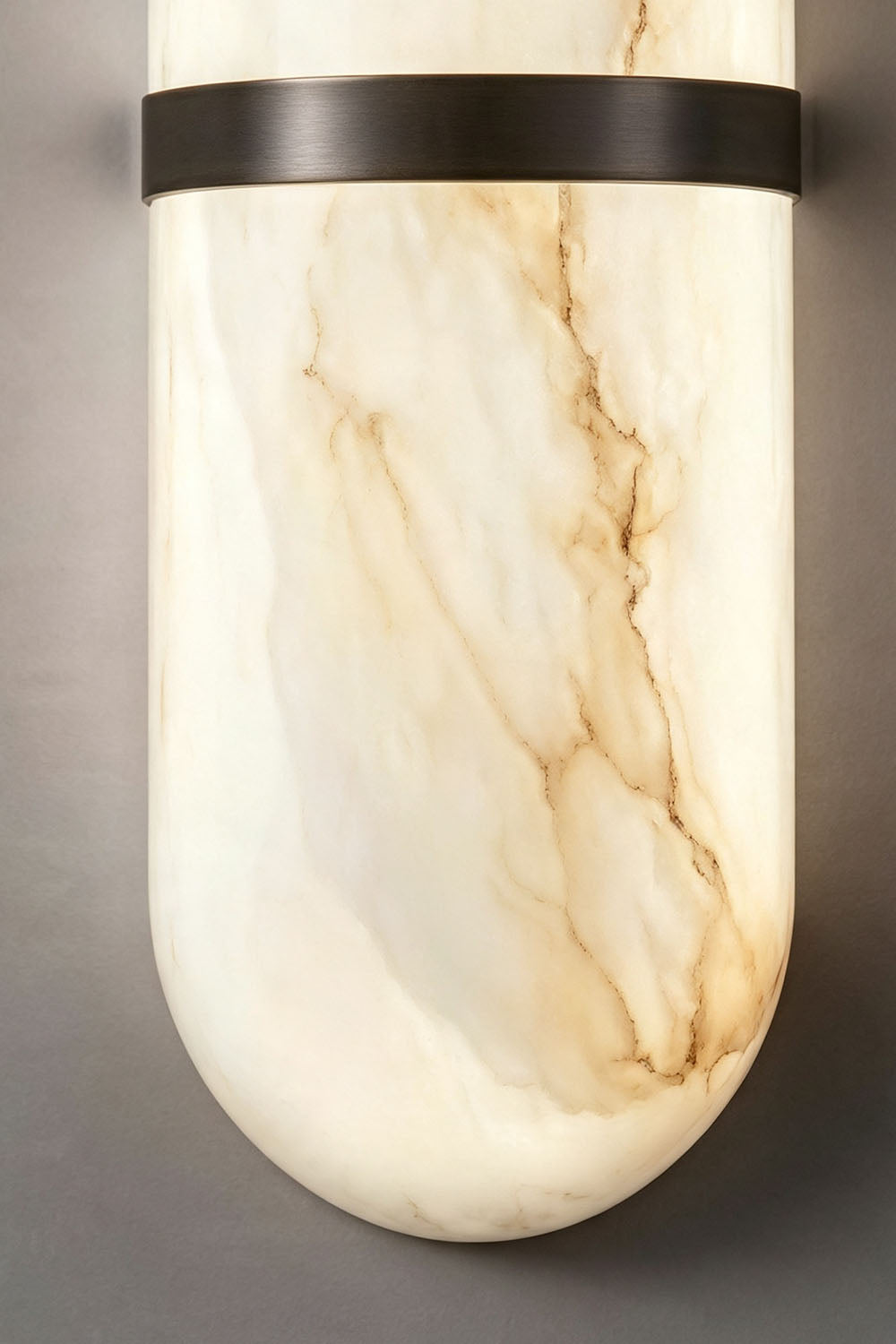 Sabine Capsule Alabaster Wall Sconce - view 9 | vexalamps