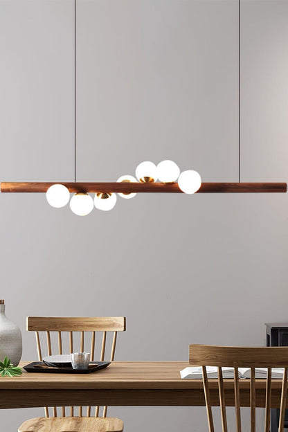 Scandinavian Linear Wooden Pendant Lamp - view 4 | vexalamps