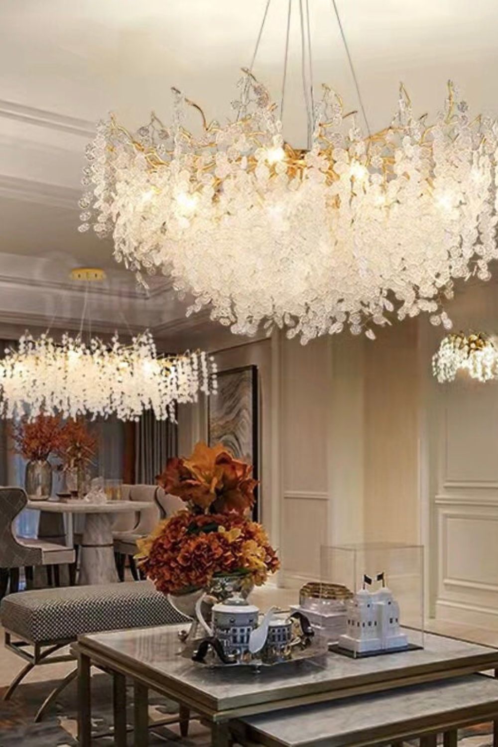 Shiro Noda Crystal Chandeliers - vexalamps