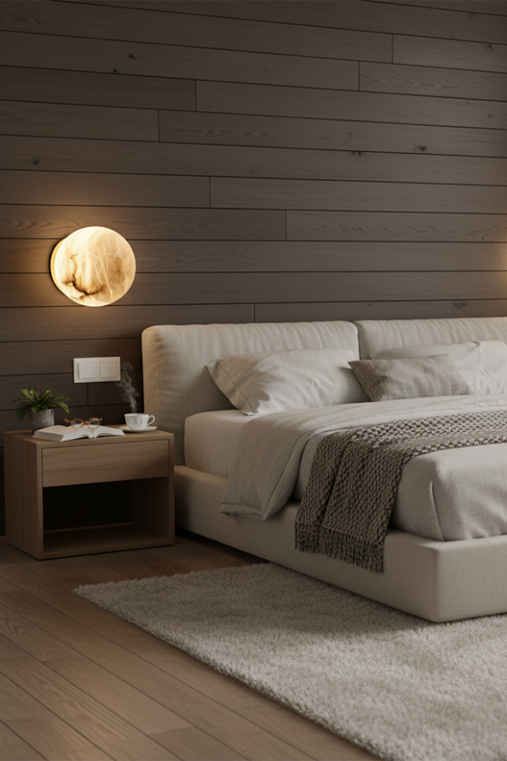 Snow-Vein Stone Globe Wall Lamp - view 9 | vexalamps