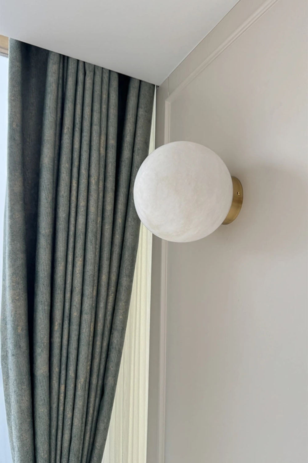 Snow-Vein Stone Globe Wall Lamp - view 13 | vexalamps