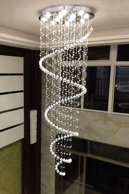 Spiral Raindrop Crystal Chandelier - vexalamps