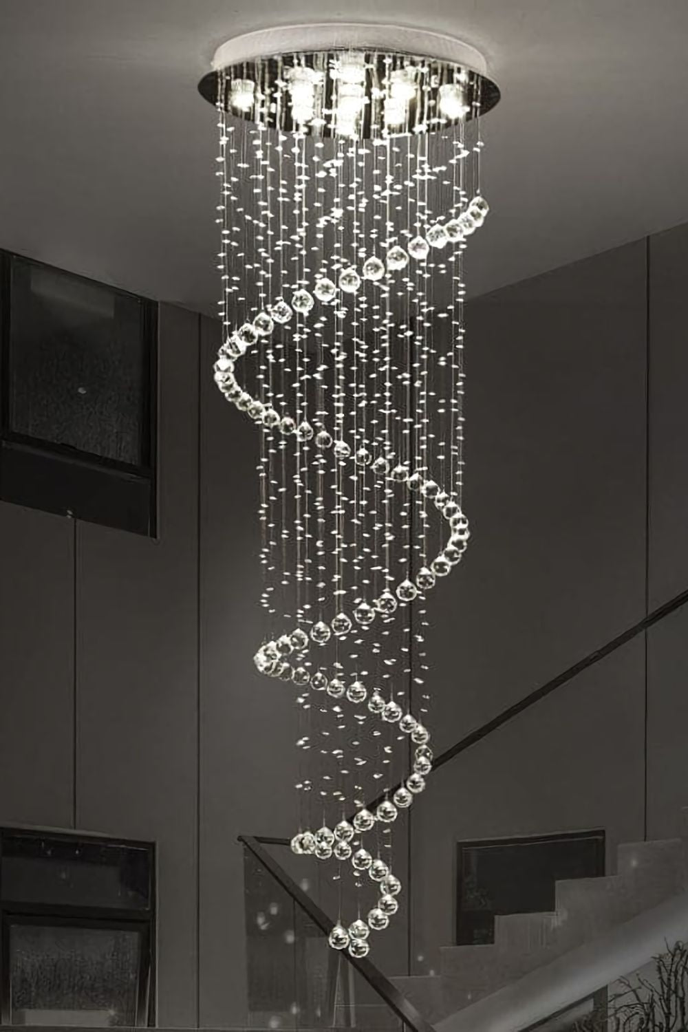 Spiral Raindrop Crystal Chandelier - vexalamps