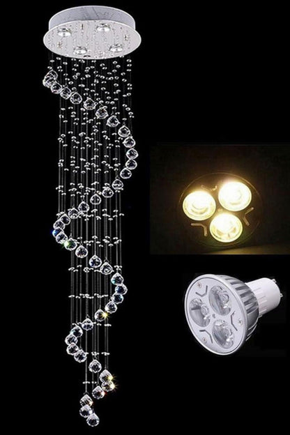 Spiral Raindrop Crystal Chandelier - vexalamps