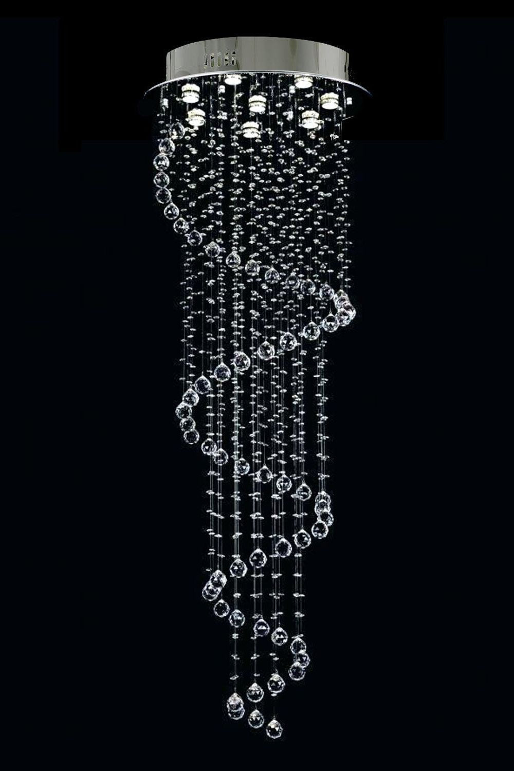 Spiral Raindrop Crystal Chandelier - vexalamps