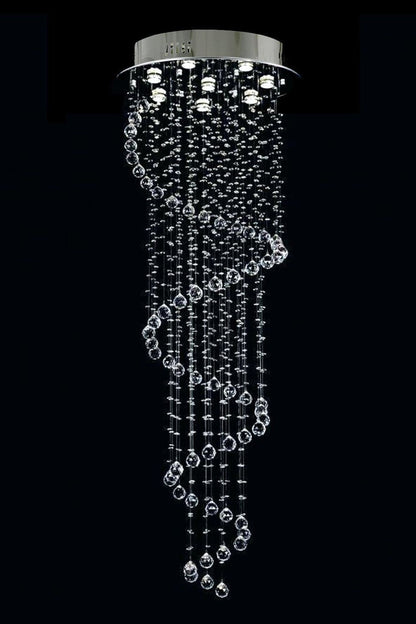Spiral Raindrop Crystal Chandelier - vexalamps