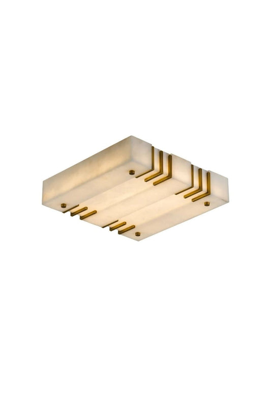 Square Alabaster Gold Ceiling Lamp | vexalamps