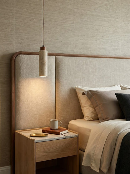 Stone Cylinder Pendant Light - view 2 | vexalamps