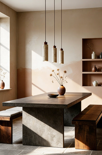 Stone Cylinder Pendant Light - view 4 | vexalamps