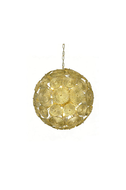 Unlit spherical glass disc pendant light | Metal, Glass | Full front product shot | vexalamps