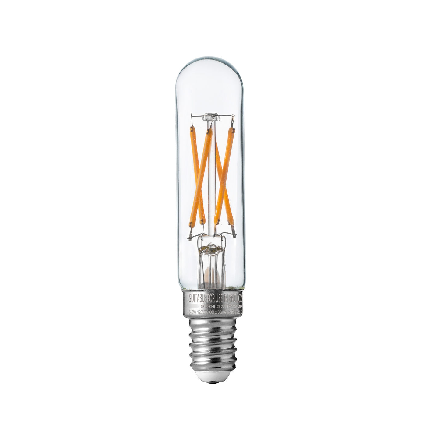 T6 Clear LED Filament Bulb, E12 5.5W 2700K Warm White