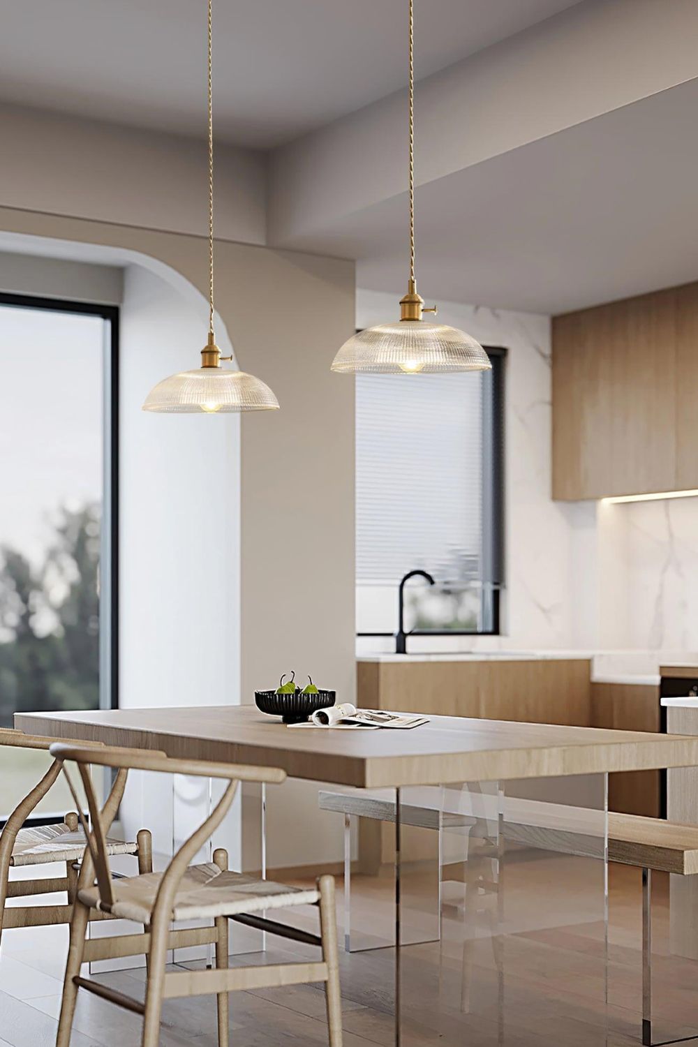 Textured Dome Glass Pendant Light - view 7 | vexalamps