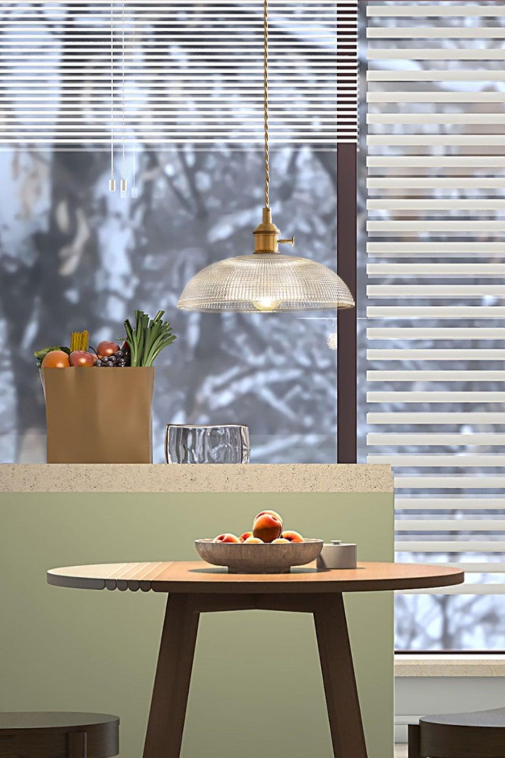 Textured Dome Glass Pendant Light - view 5 | vexalamps
