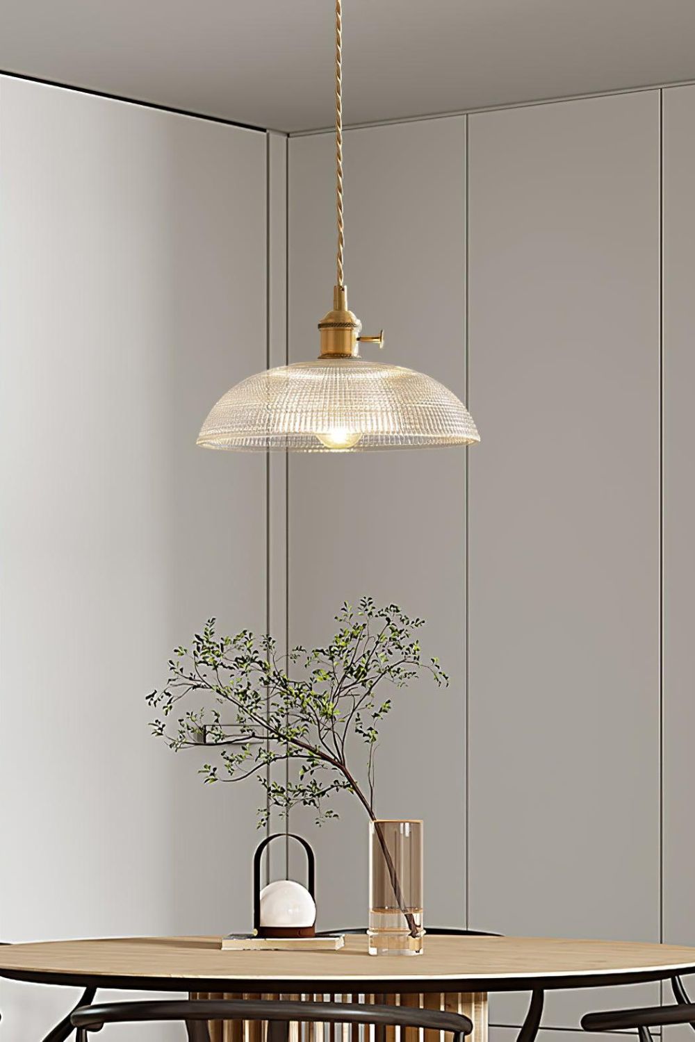 Textured Dome Glass Pendant Light - view 4 | vexalamps