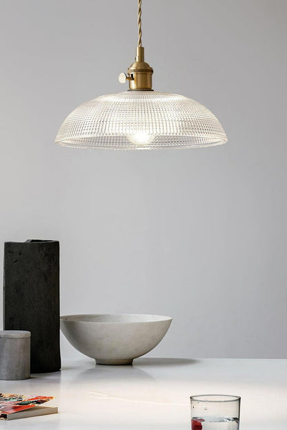 Textured Dome Glass Pendant Light - view 3 | vexalamps