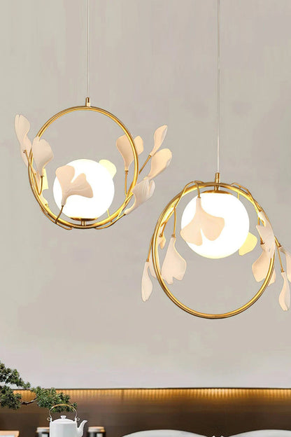 The Golden Gingko Halo Pendant Light | detail | vexa lamps