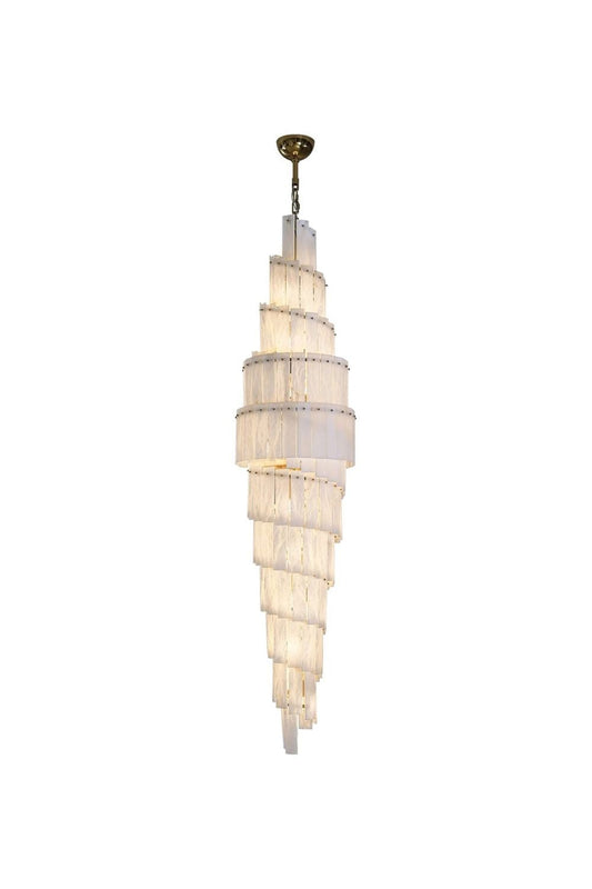 Tiered Rectangular Alabaster Chandelier | vexalamps