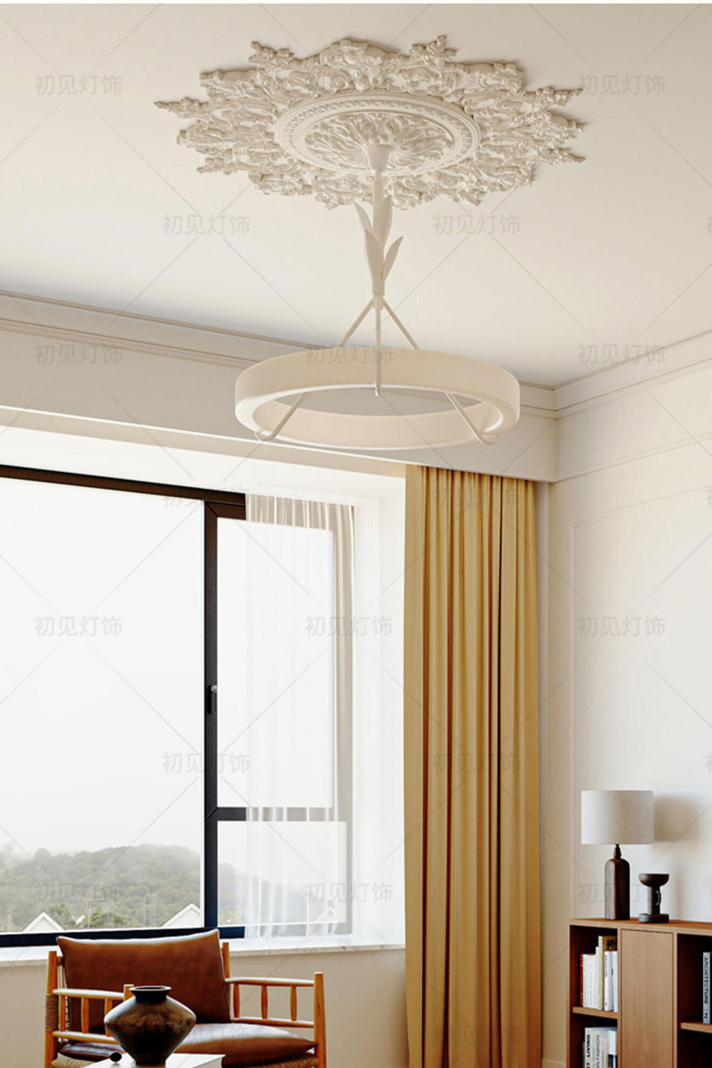 Tinsley Plaster Chandelier - view 25 | vexalamps