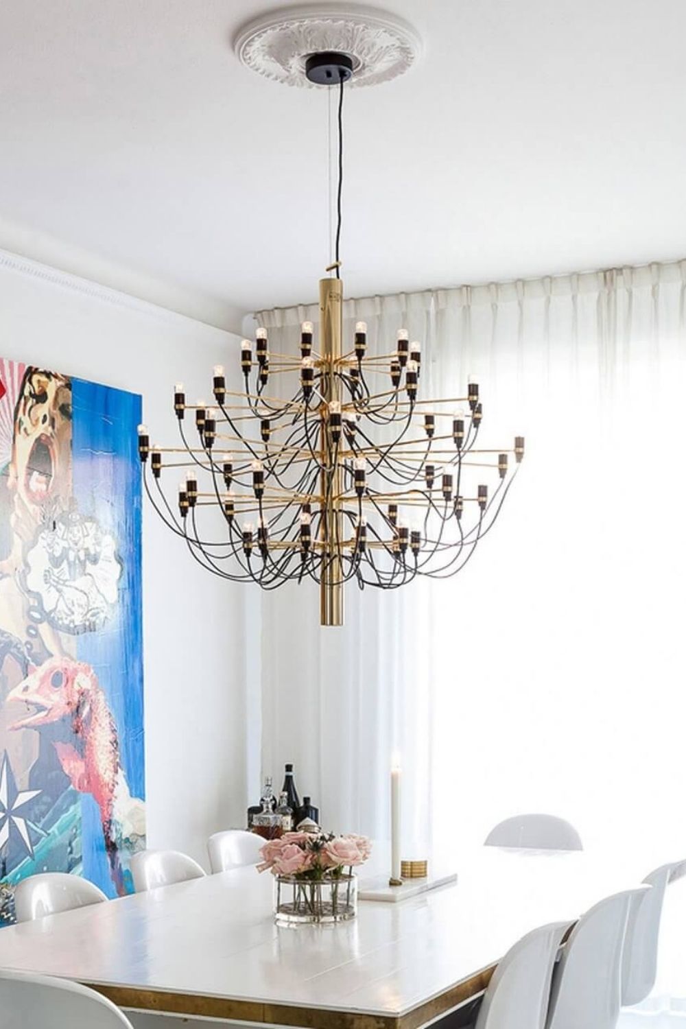 Traditional Mid-century 2097 Chandelier - view 2 | vexalamps