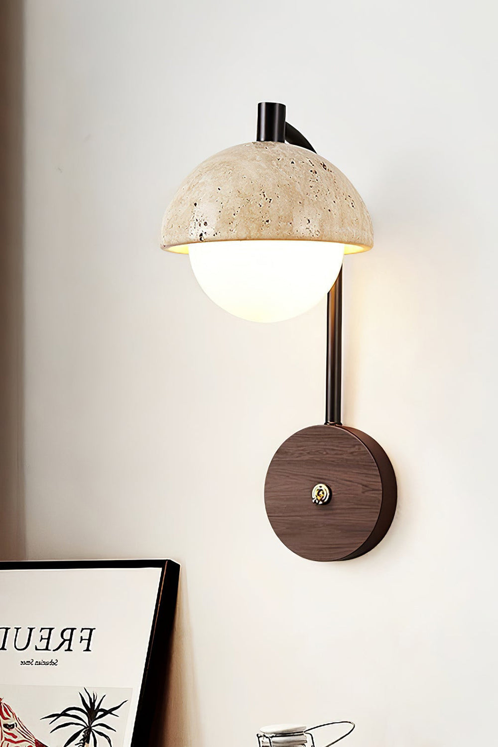 Travertine Arc Wall Light - view 12 | vexalamps