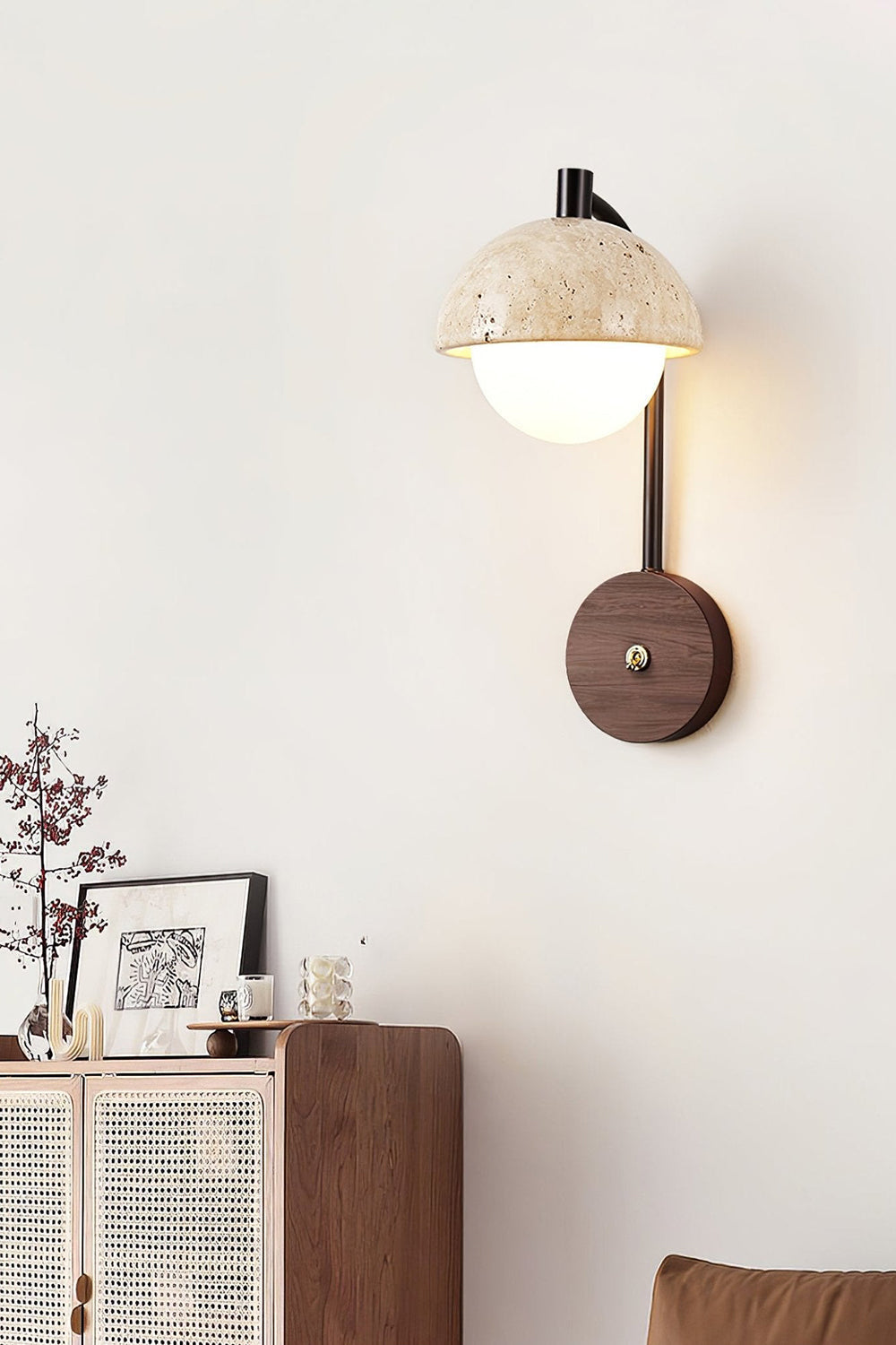 Travertine Arc Wall Light - view 11 | vexalamps
