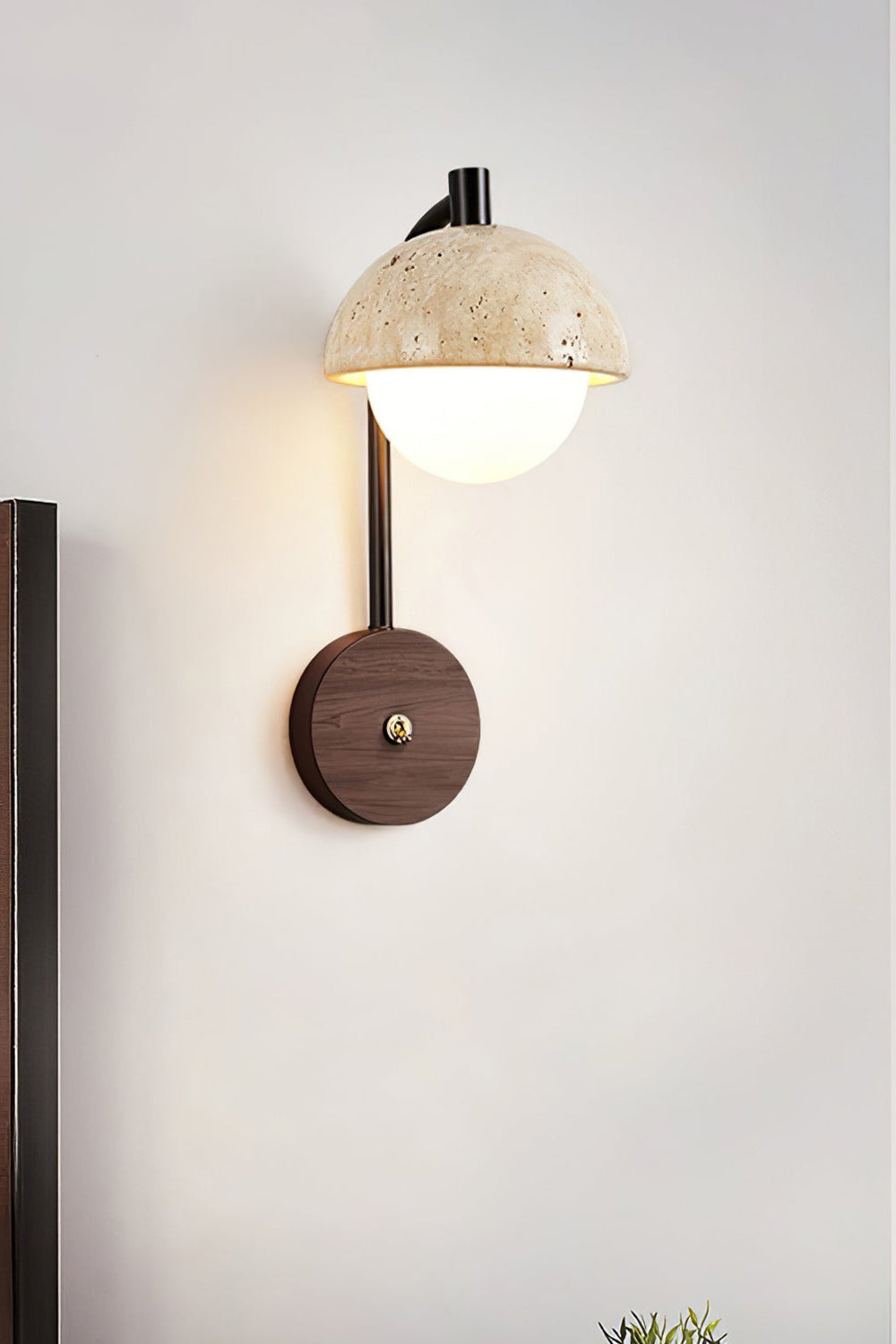 Travertine Arc Wall Light - view 5 | vexalamps