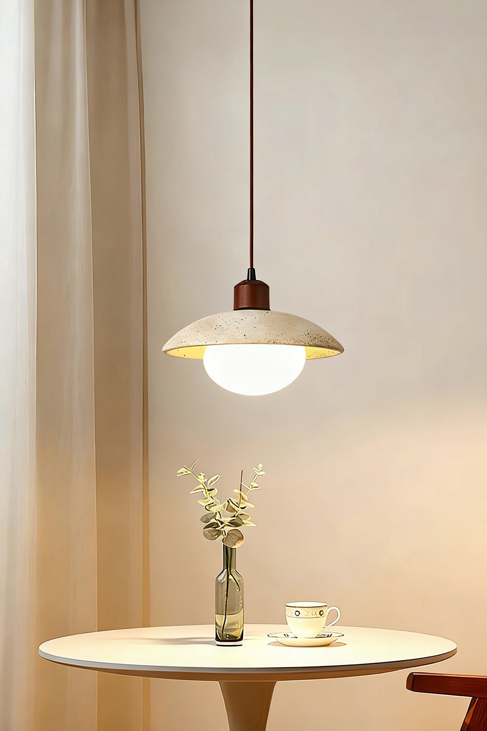 Travertine Disc Pendant Light - view 4 | vexalamps