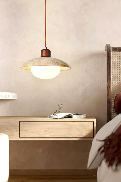 Travertine Disc Pendant Light - view 5 | vexalamps